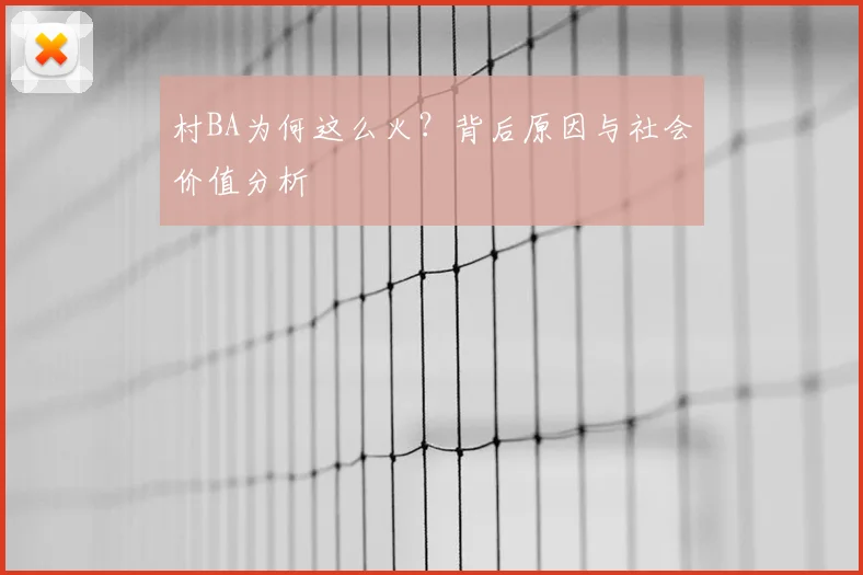 村BA为何这么火?背后原因与社会价值分析